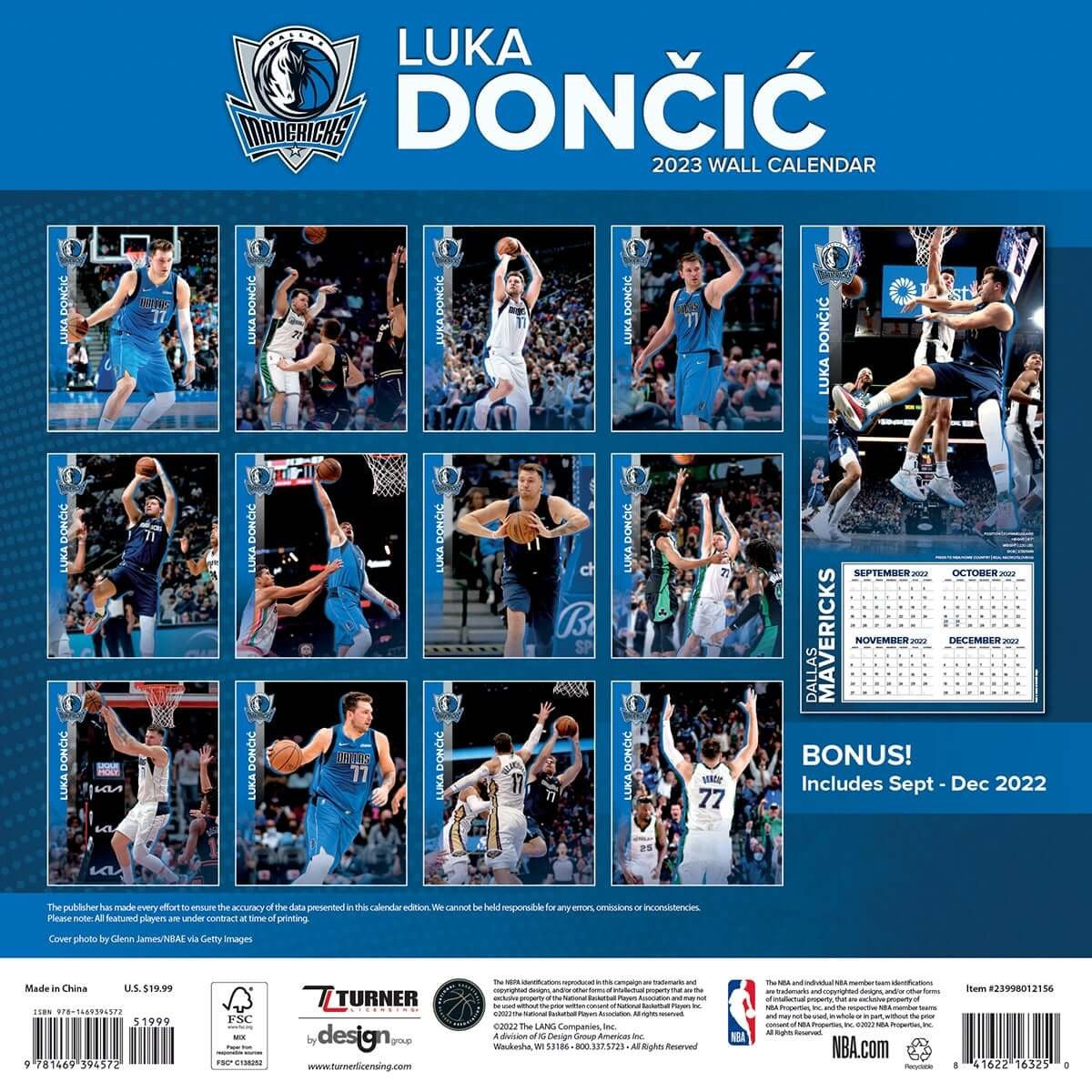 Dallas Mavericks - Luka Doncic - NBA - 2023 (30x60 cm) Player Wall Calendar