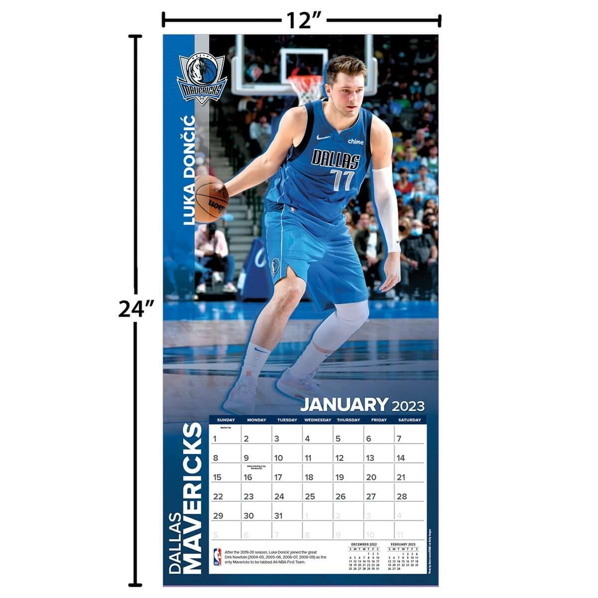 Dallas Mavericks - Luka Doncic - NBA - 2023 (30x60 cm) Player Wall Calendar