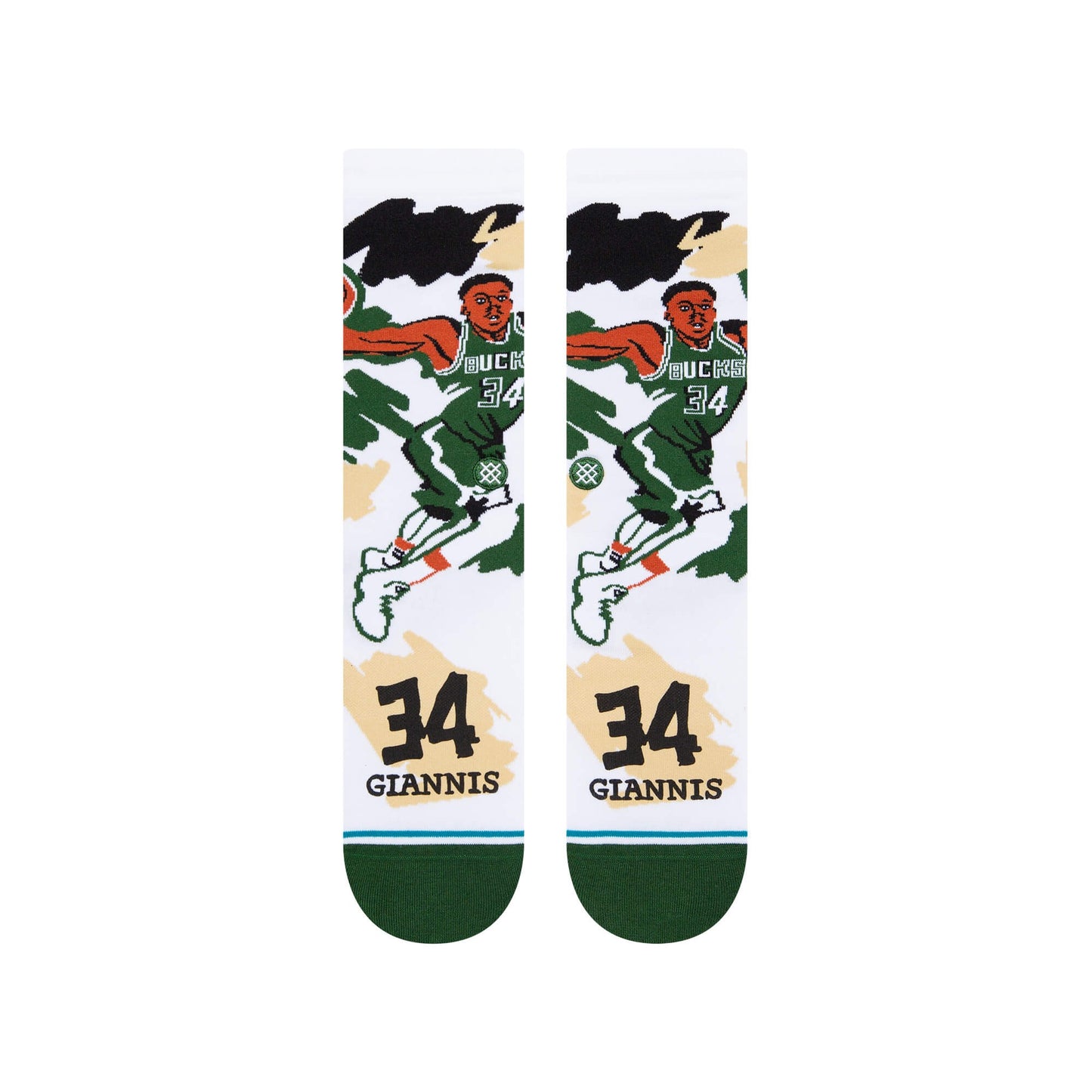 Ponožky Stance NBA Paint Giannis Antetokounmpo 34 - Milwaukee Bucks biele