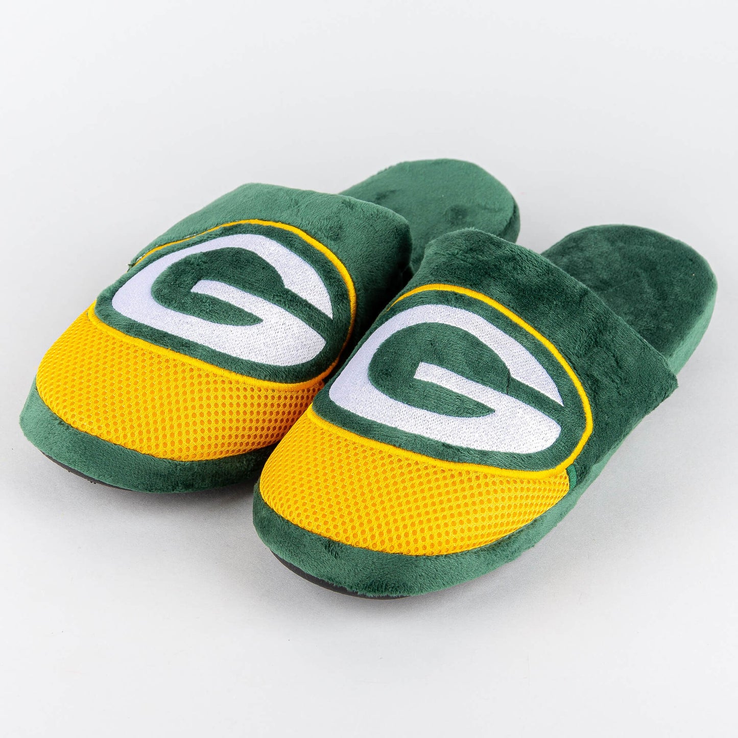 FOCO Green Bay Packers - NFL - Mens Team Stripe Slipper - Green/Yellow