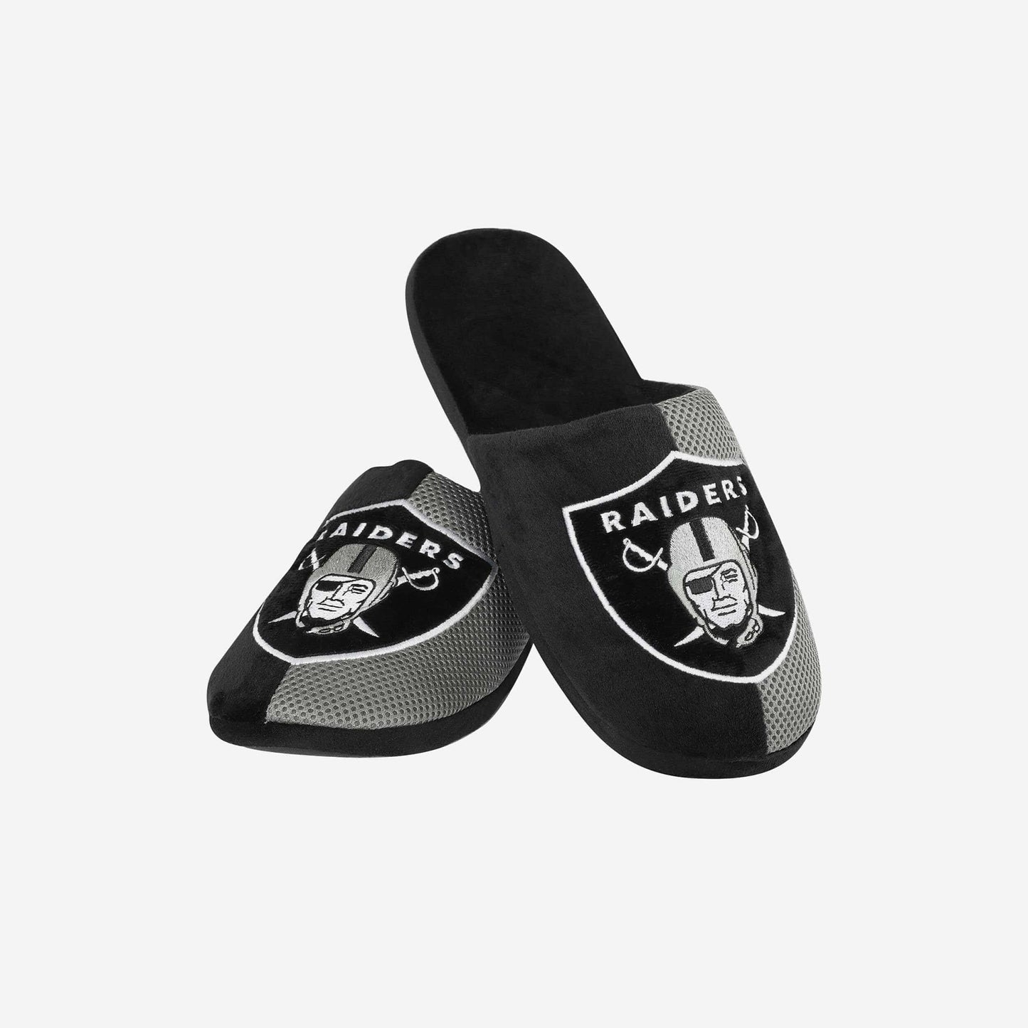 Papuče FOCO Las Vegas Raiders - NFL - Mens Team Stripe Slipper - Black/Grey