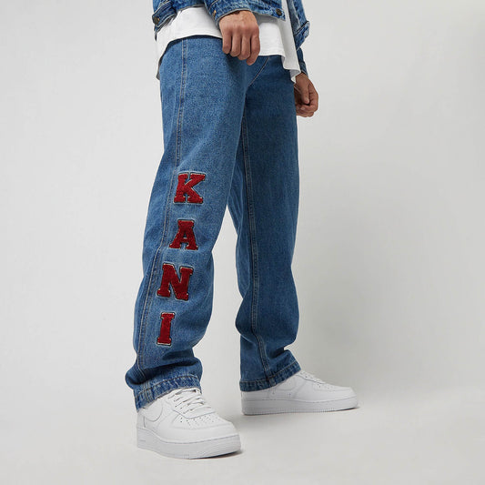 Džínsy Karl Kani KK OG Patched Baggy Five Pocket Denim Vintage indigo