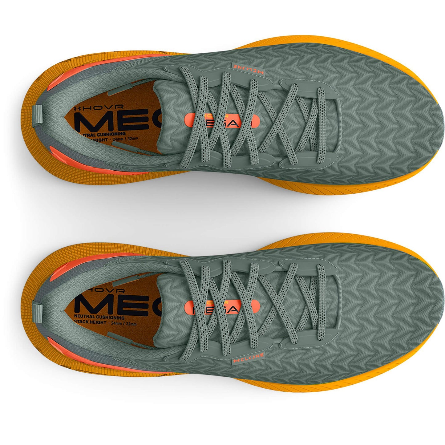 Under Armour Men's UA HOVR™ Mega 3 Clone Running Shoes Opal Green / Orange Shock