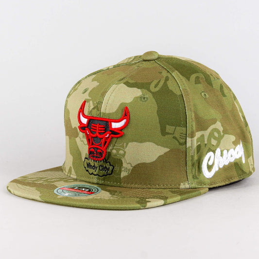 Mitchell & Ness Tonal Camo Stretch Fitted HWC Chicago Bulls Green
