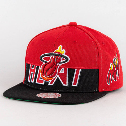 Šiltovka Mitchell & Ness NBA Half N Half Snapback HWC Miami Heat červená