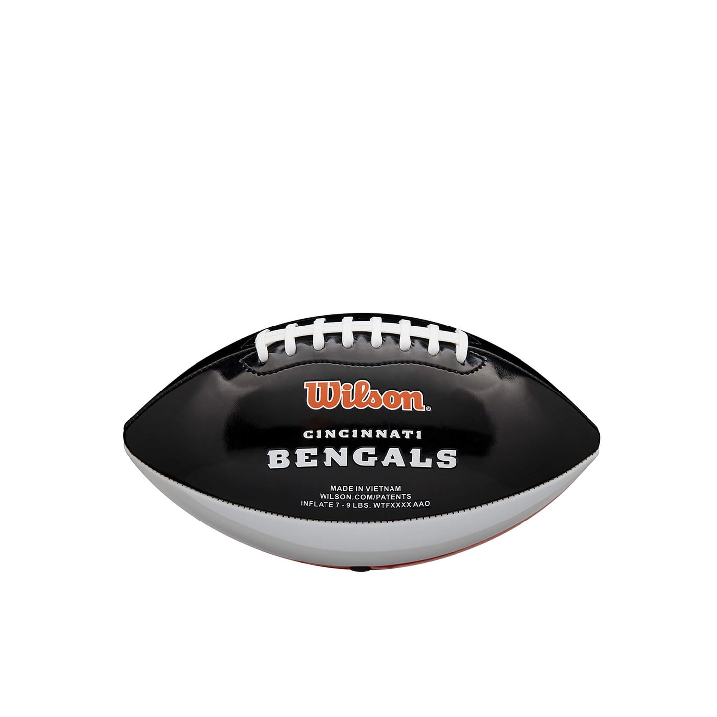 Detská lopta na americký futbal Wilson Mini NFL Peewee Team Cincinnati Bengals čierna