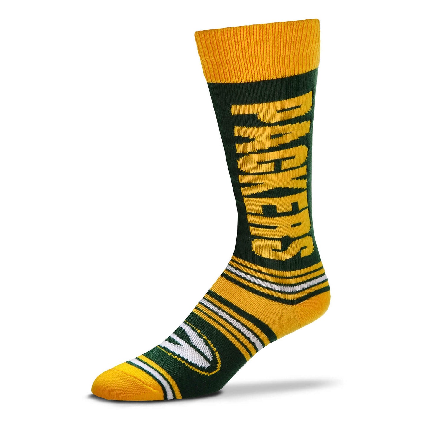 For Bare Feet NFL Graphic Go Team Socks Green Bay Packers Yellow/Green (OSFM - US 5-12 / USW 6-11)