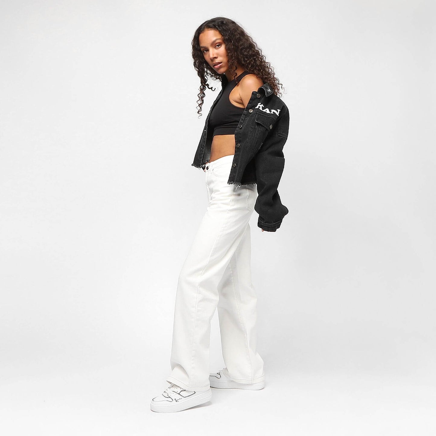 Karl Kani Retro Distroyed Denim Short Jacket anthracite