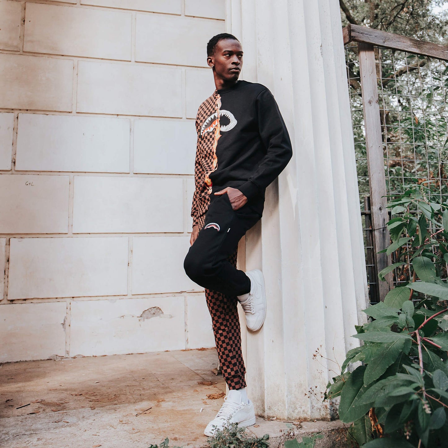 Sprayground Burnt Sharks In Paris Pants Brown/Black