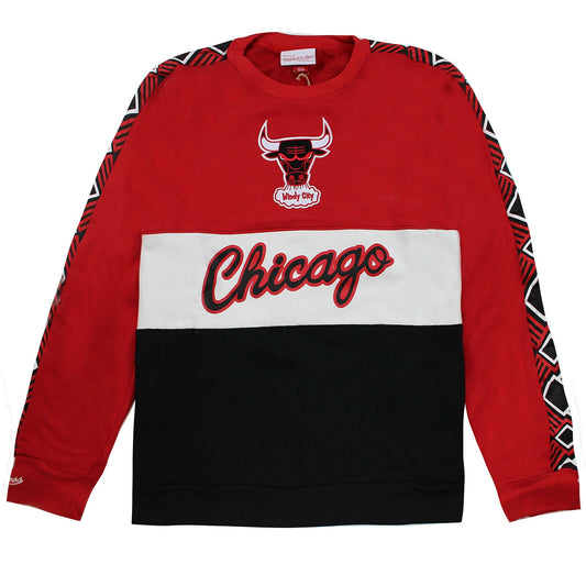 Fleecová mikina Mitchell & Ness NBA Leading Scorer Fleece Crew Chicago Bulls červená/čierna