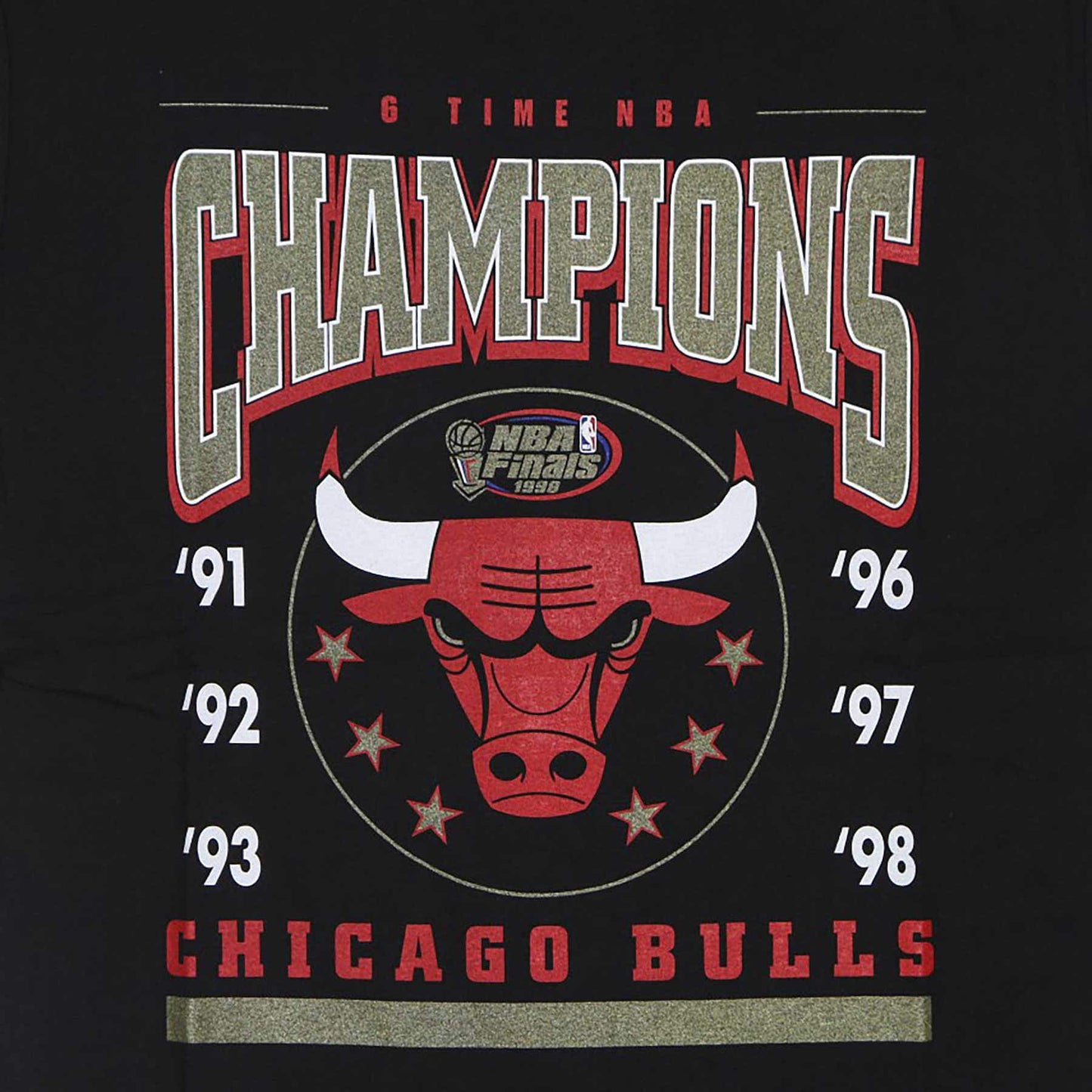 Mitchell & Ness NBA Last Dance 6x Champs Tee 2 CHICAGO BULLS BLACK