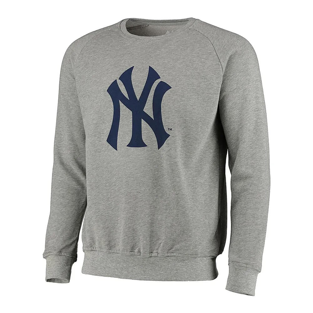 Fanatics MLB Mens Scoops Crew Sweat New York Yankees Grey