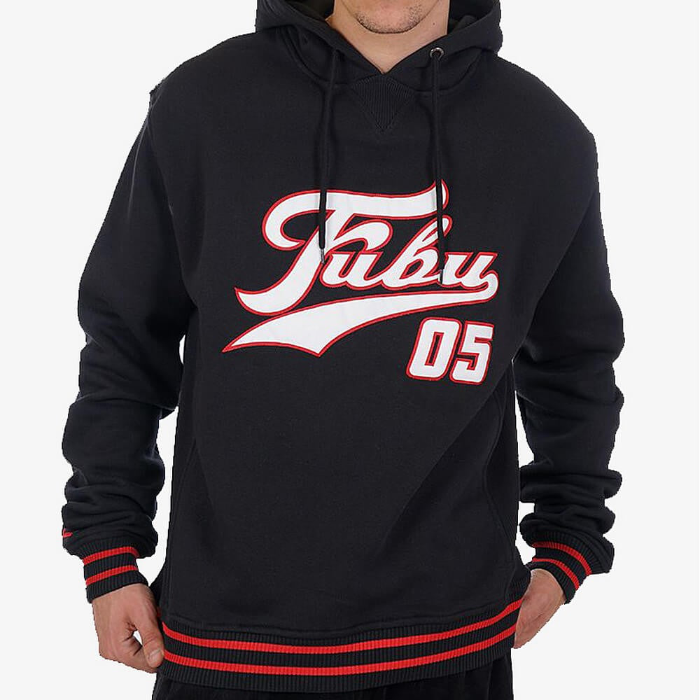 FUBU Varsity SSL Hooded Sweatshirt black/white/red