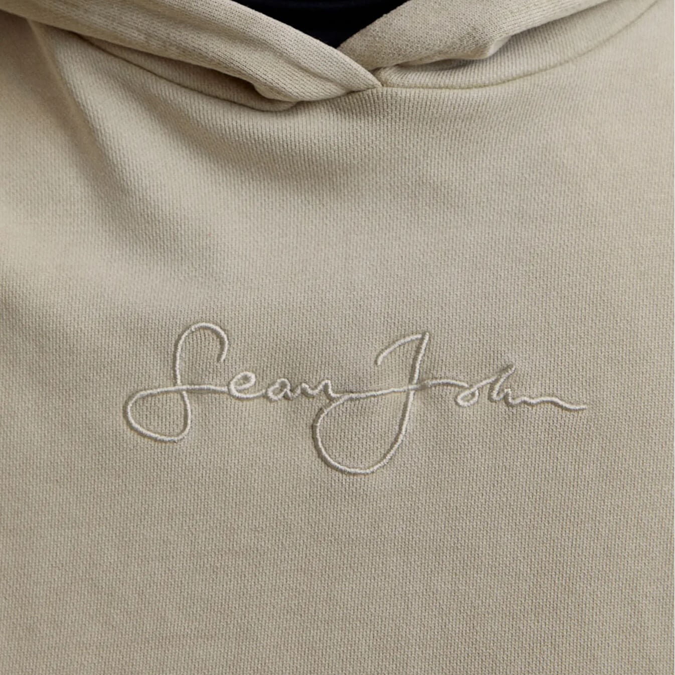 Sean John Script Logo Washed Embroidery Hoodie Light Green
