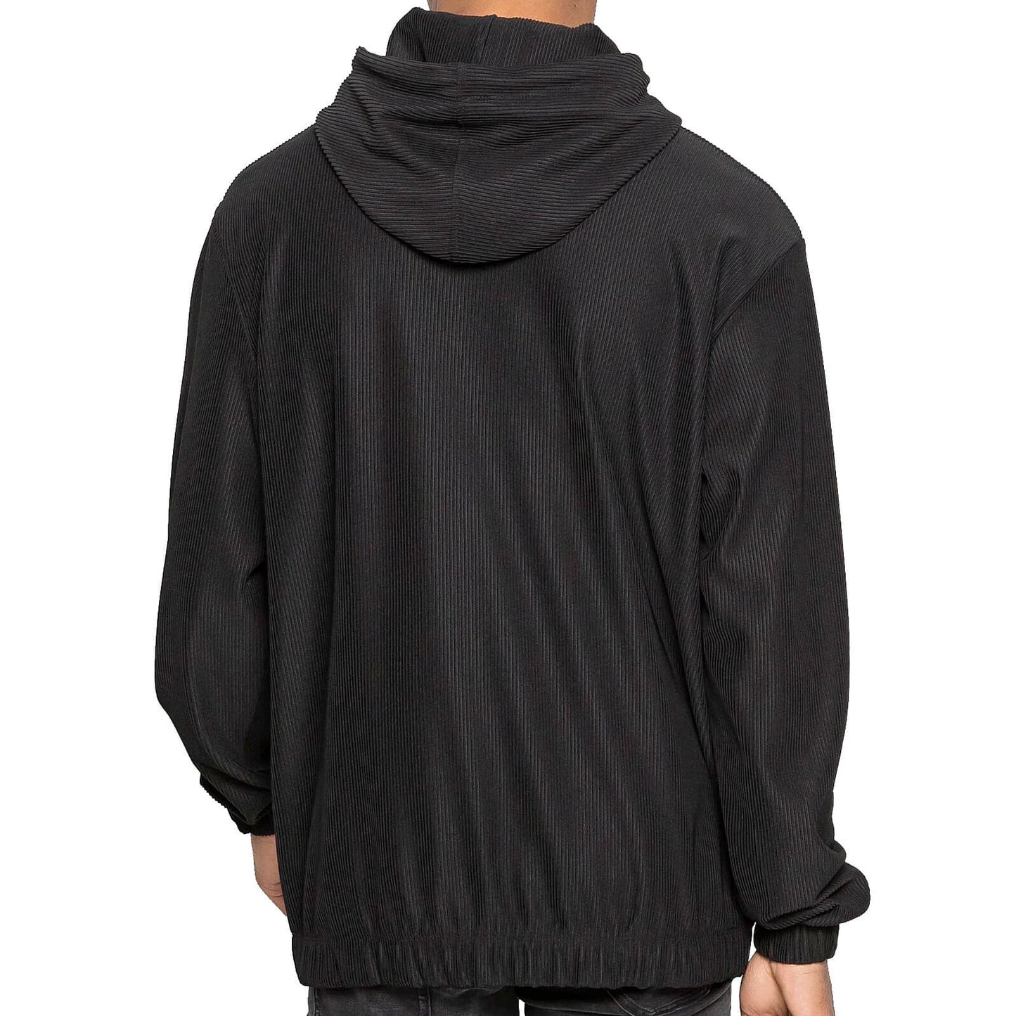 Mikina s kapucňou Sean John Metall Logo Pleated Hoodie čierna