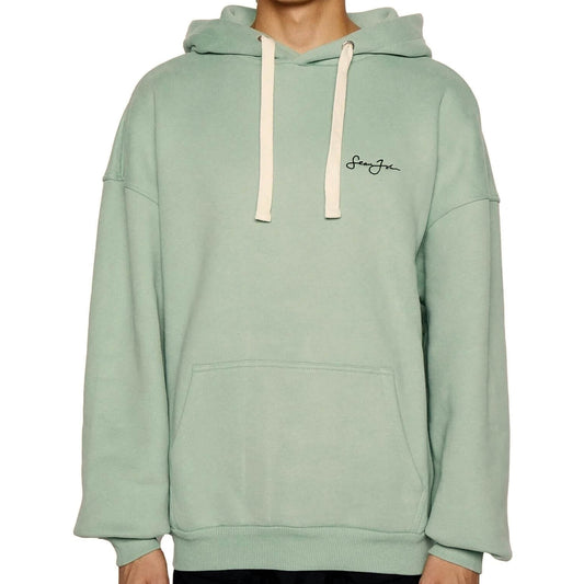 Sean John Script Logo Peached City Backprint Hoodie Light Green