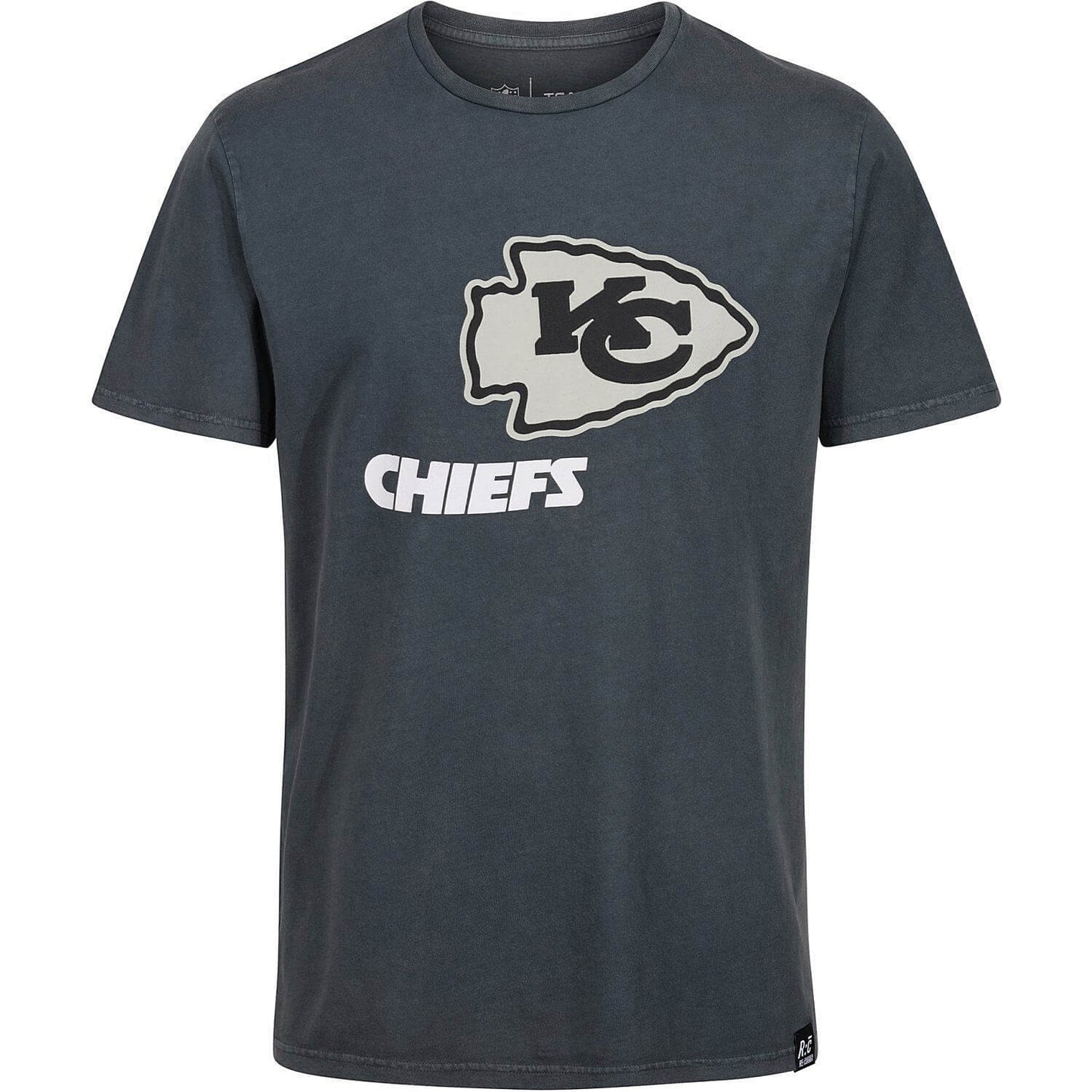 Re:Covered NFL Monochrome Logo T-Shirt Kansas City Chiefs Washed Black