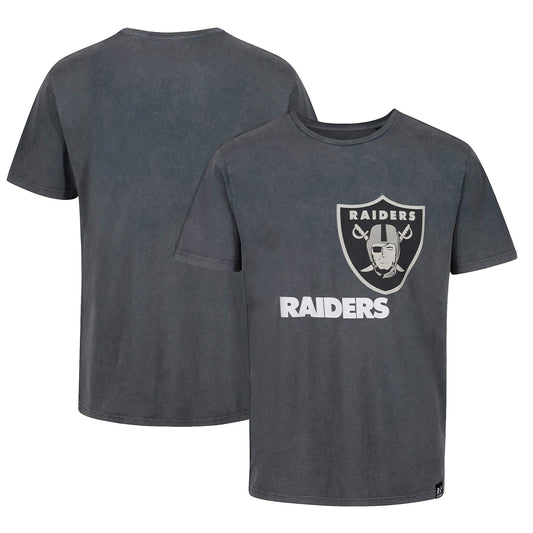 Re:Covered NFL Monochrome Logo T-Shirt Las Vegas Raiders Washed Black
