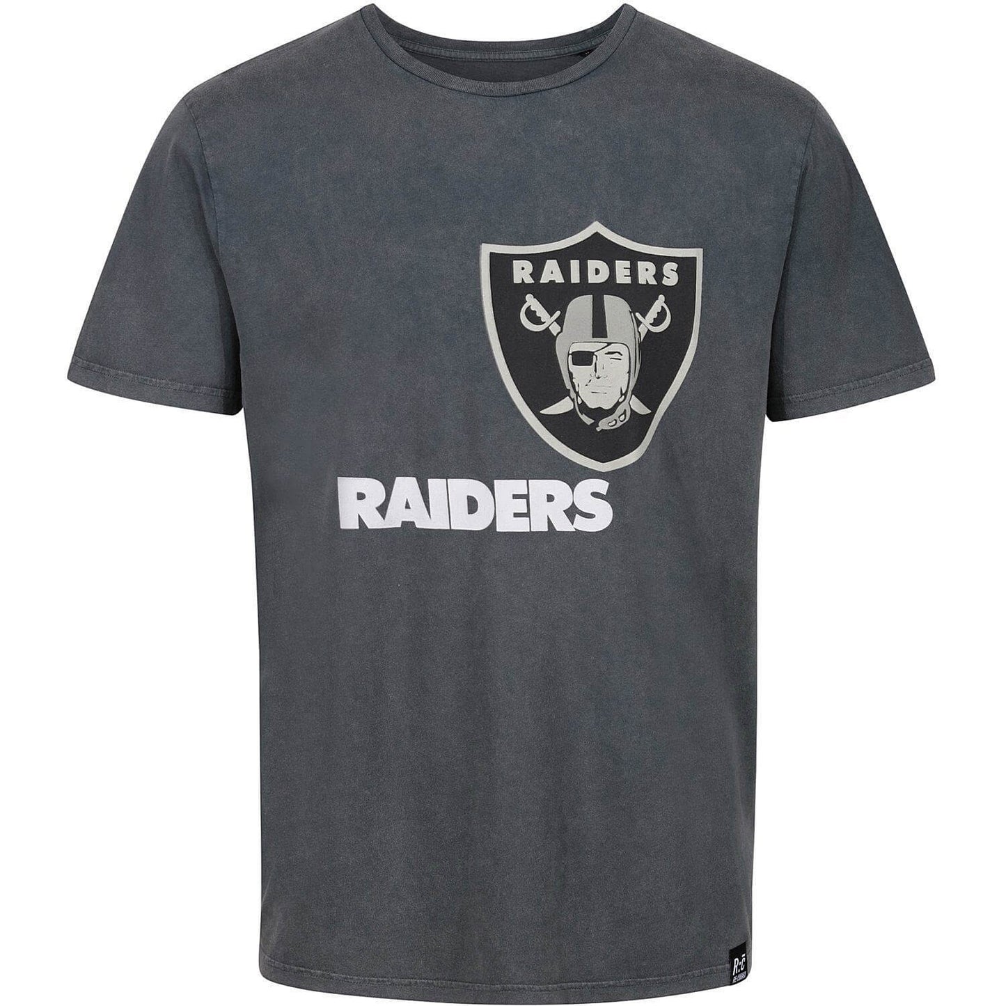 Re:Covered NFL Monochrome Logo T-Shirt Las Vegas Raiders Washed Black
