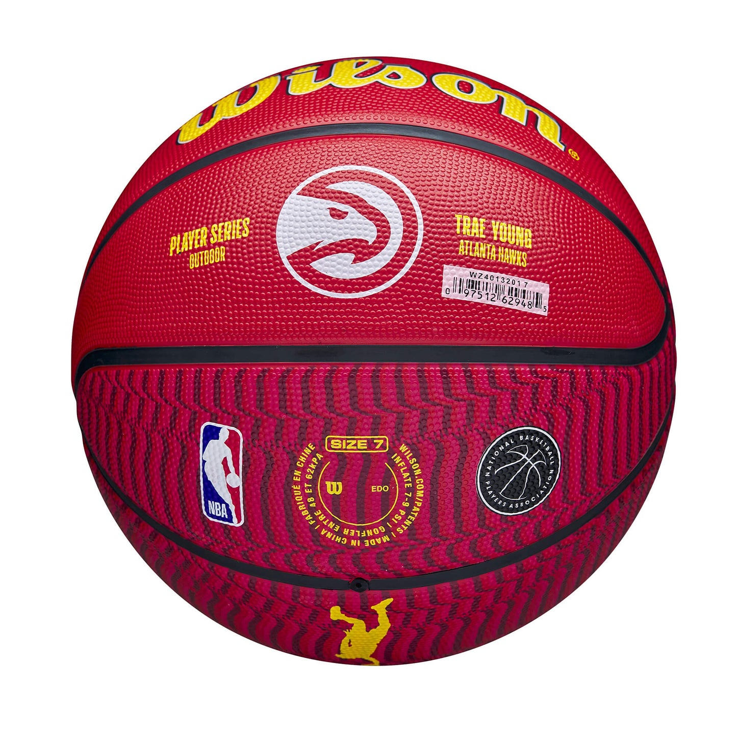 Wilson Nba Player Icon Outdoor Basketball Trae Young Red (Sz. 7)