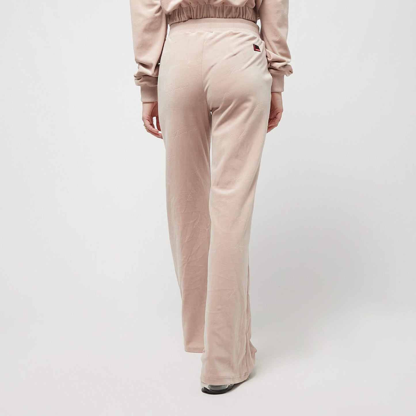 Dámske tepláky FUBU Signature Allover Velour Pants bledohnedé