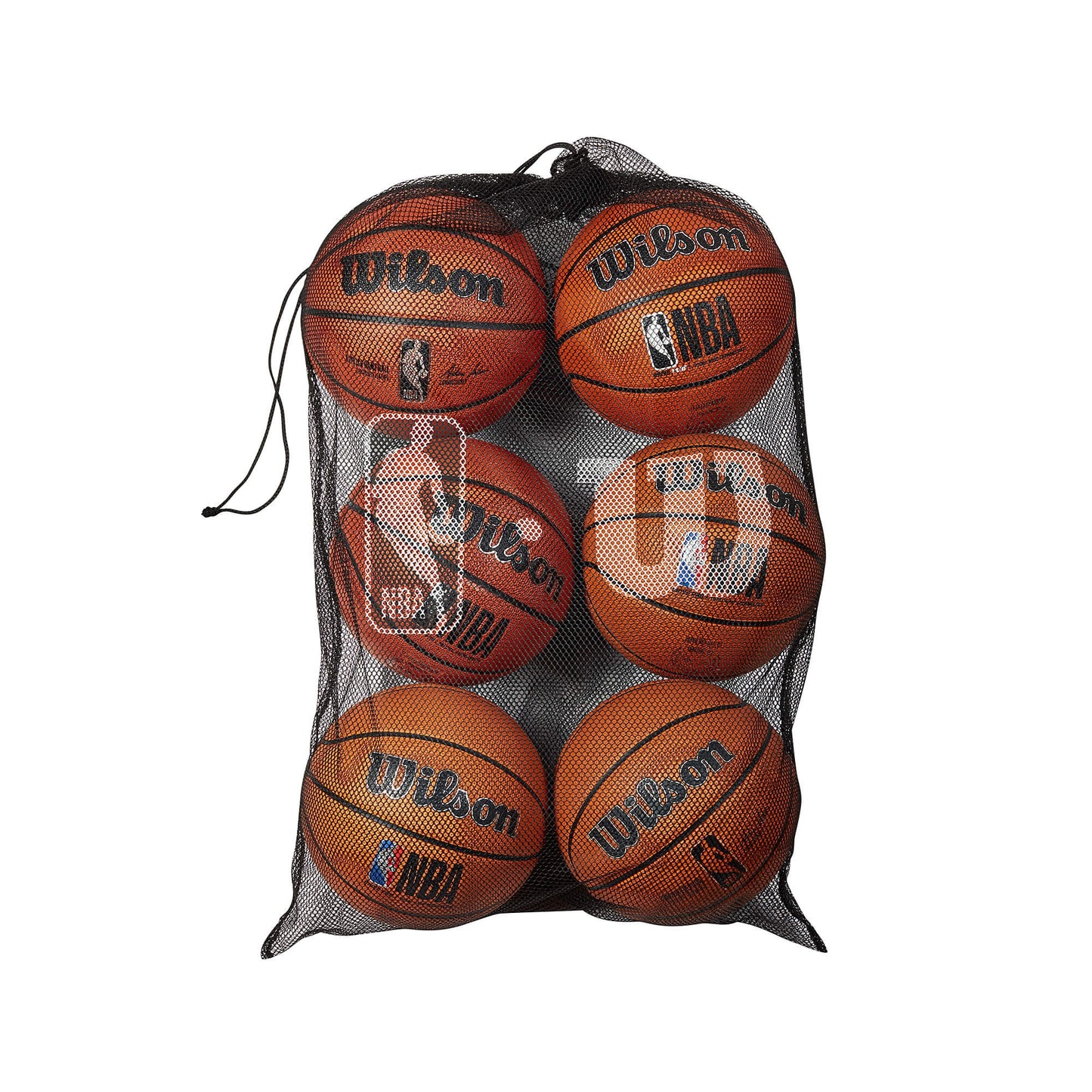 Vak na lopty Wilson NBA 6 Ball Mesh Carry Bag čierny