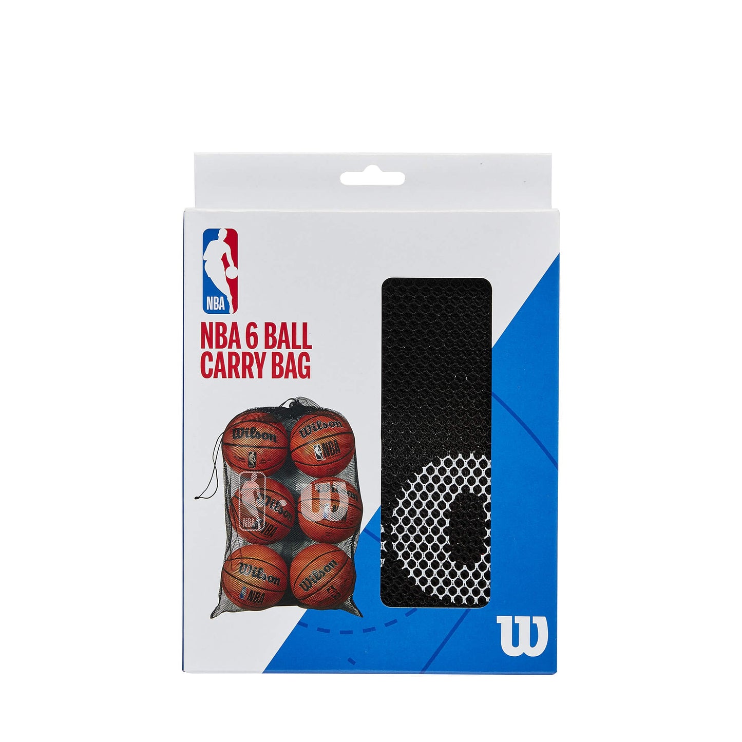 Vak na lopty Wilson NBA 6 Ball Mesh Carry Bag čierny