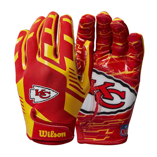 Wilson Yth NFL Stretch Fit Gloves KC (sz. Youth Osfa) Kansas City Chiefs - Red