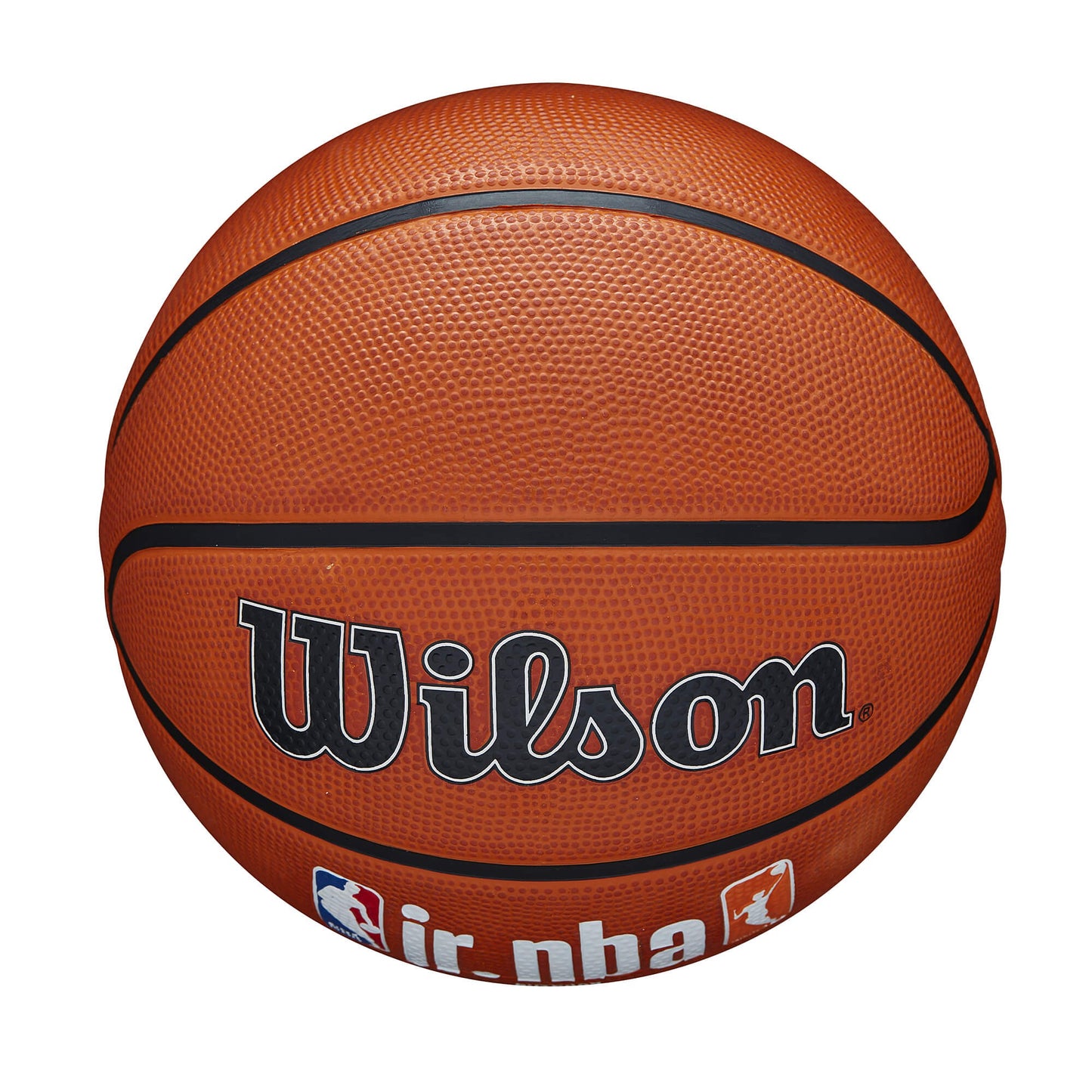 Wilson Jr. NBA Fam Logo Auth Outdoor Bskt. (sz. 5) Brown