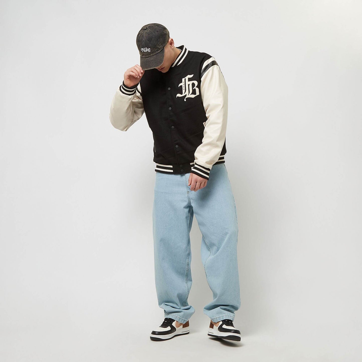 Bunda FUBU Old English Varsity Jacket čierna