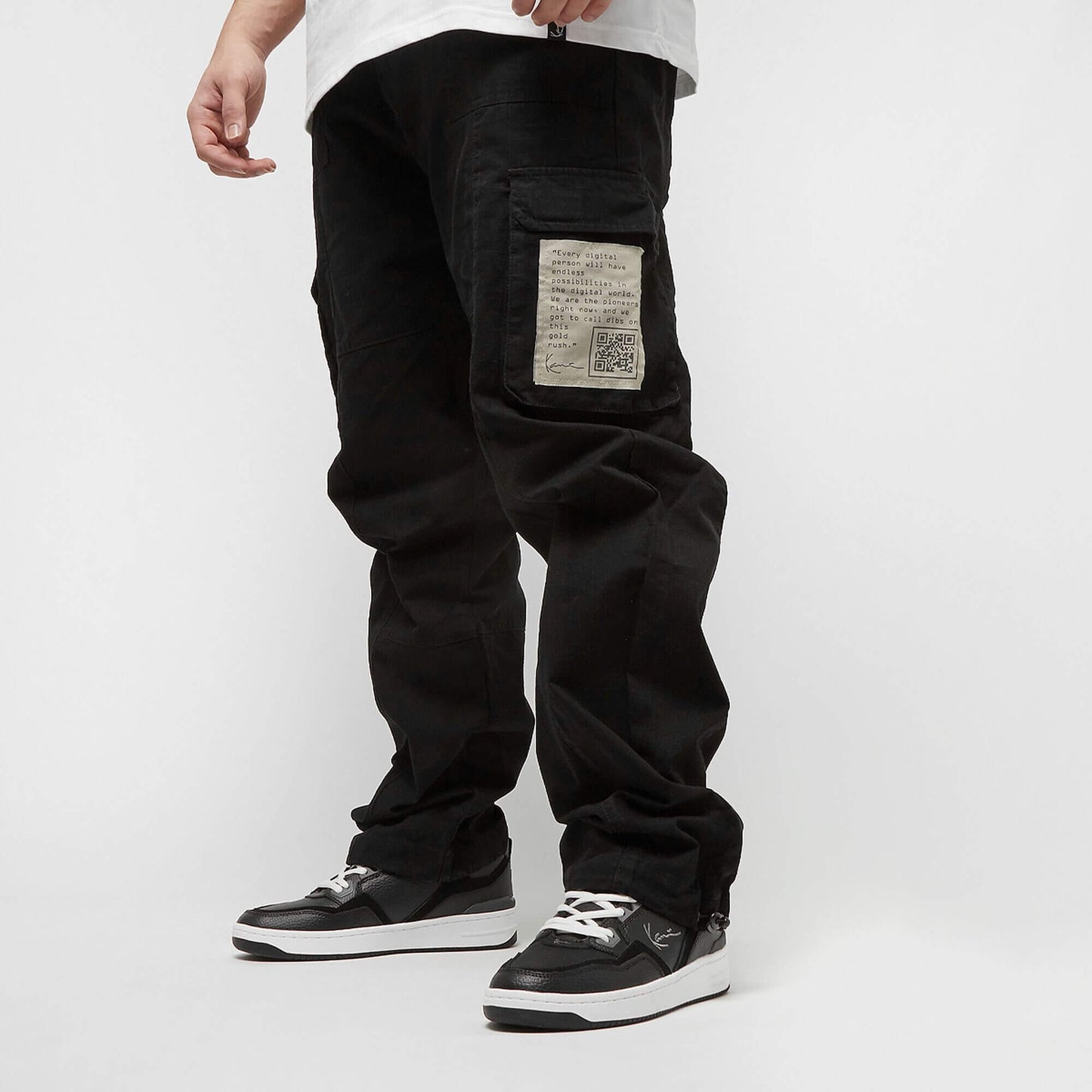 Nohavice Karl Kani KK Rubber Signature Cargo Pants black čierne