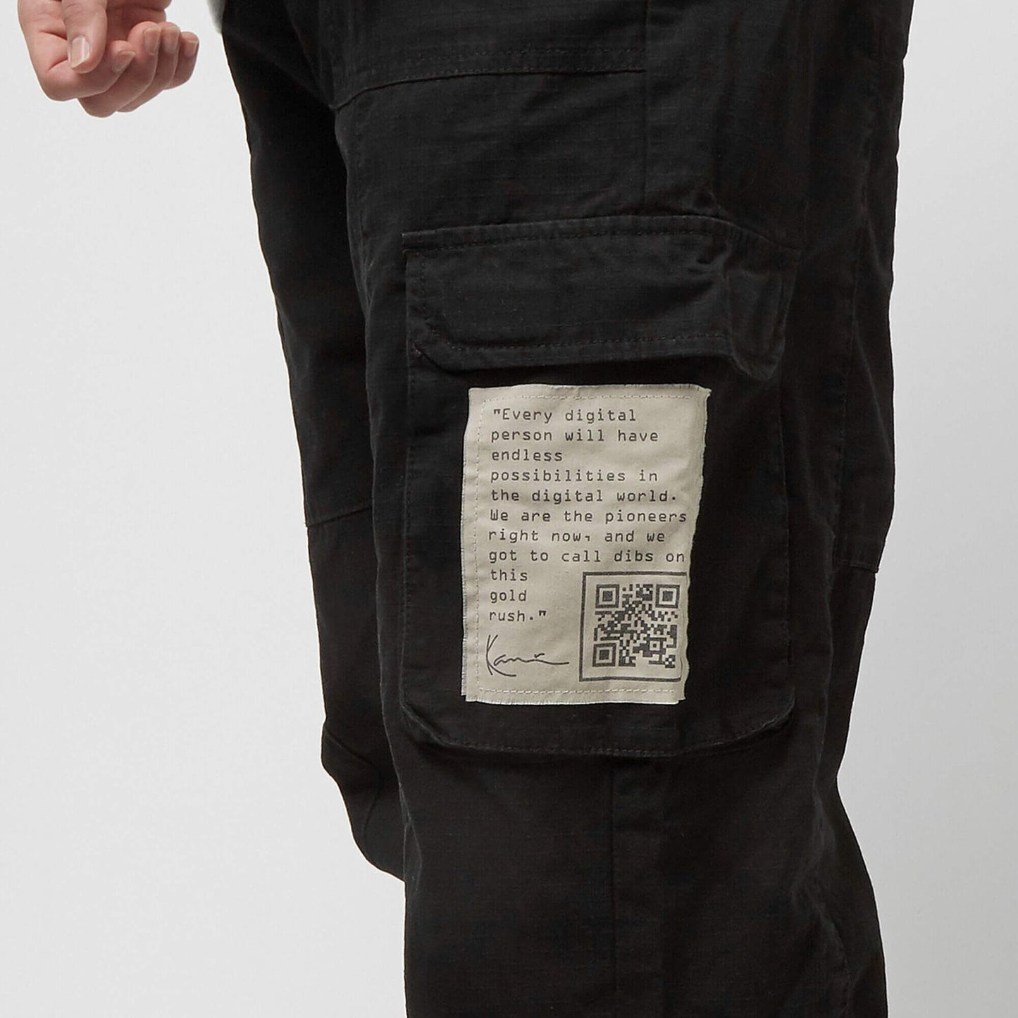 Nohavice Karl Kani KK Rubber Signature Cargo Pants black čierne