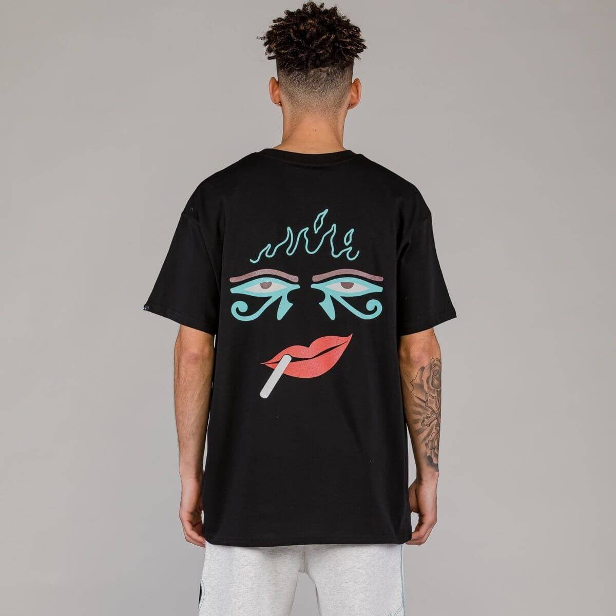 Grimey Wear The Light Me Up (Fire Route) Regular Tee Black