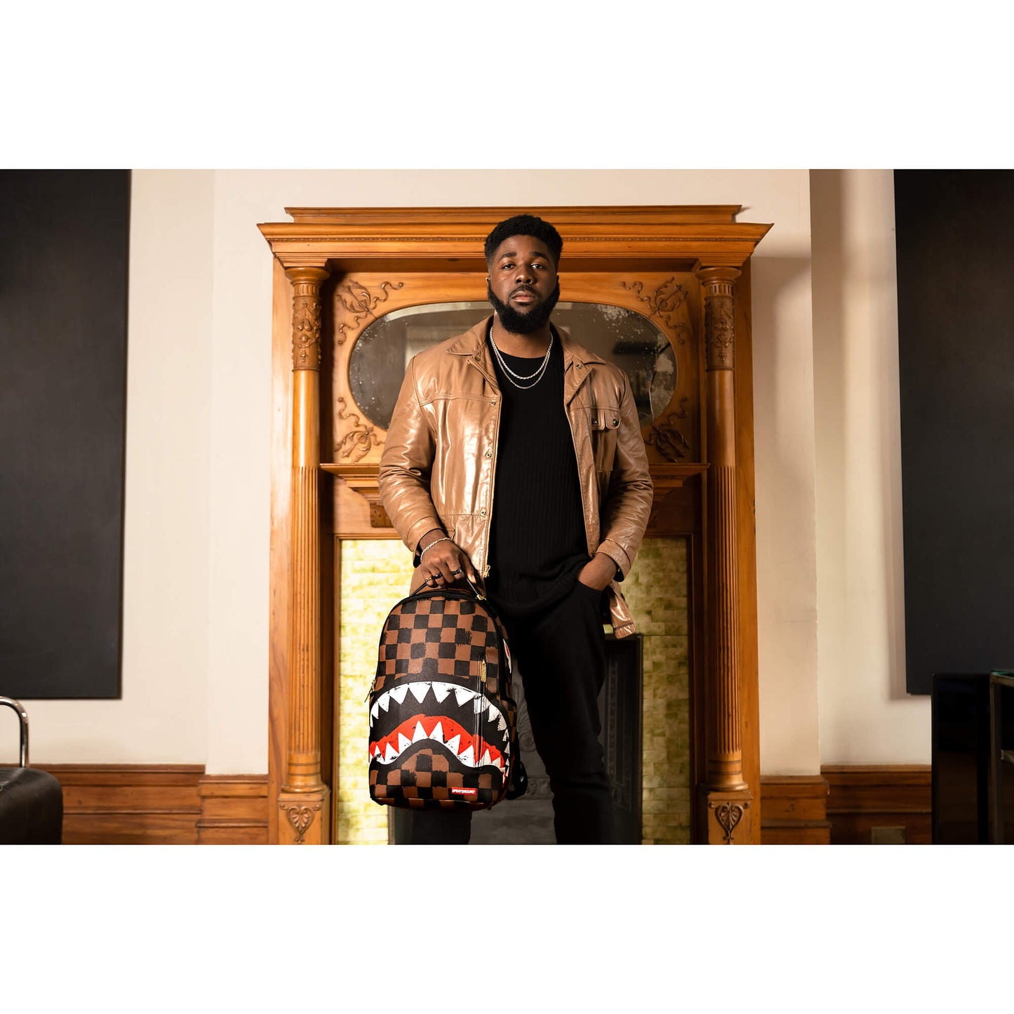 Sprayground Sharks In Paris Paint Dlxsv Backpack Brown