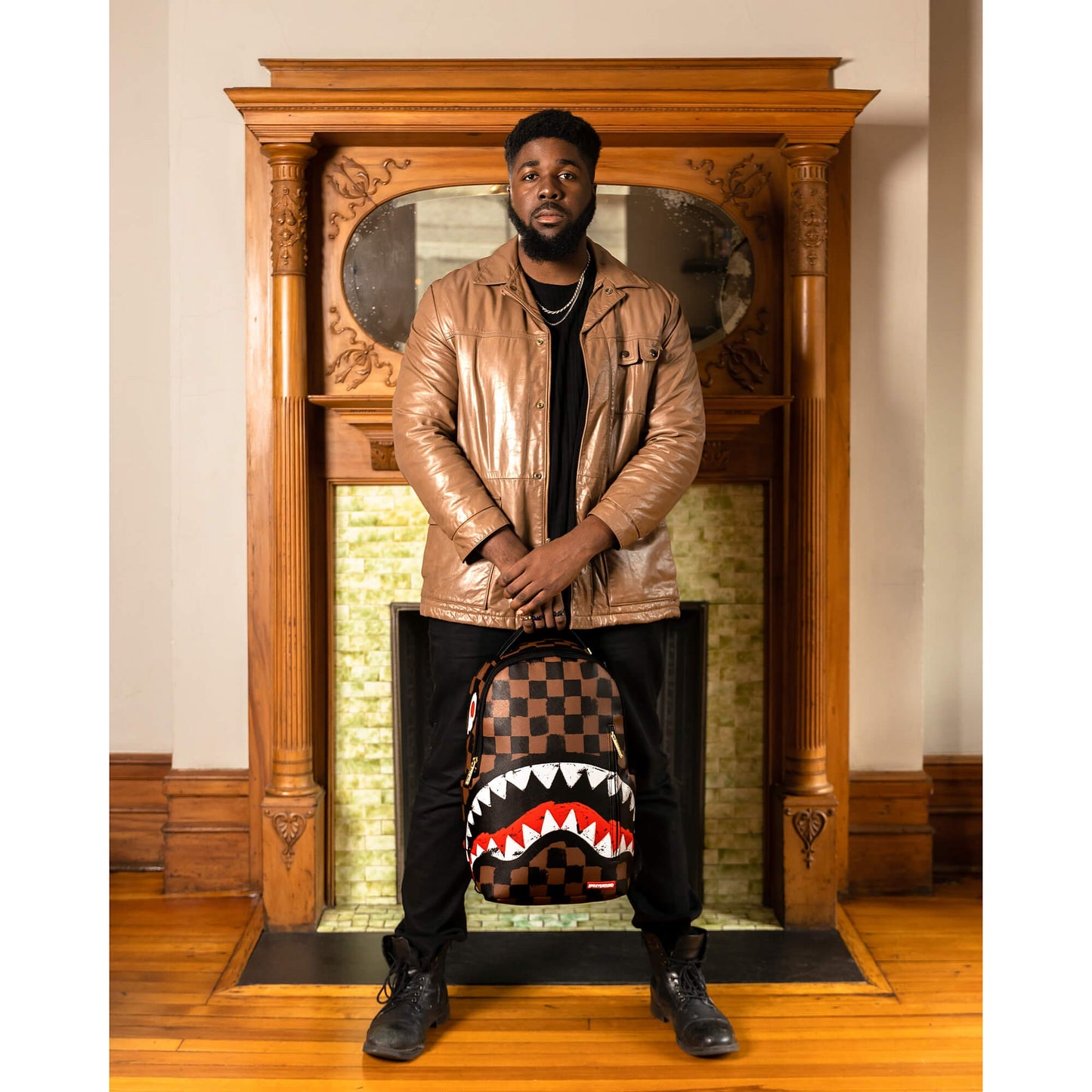 Sprayground Sharks In Paris Paint Dlxsv Backpack Brown