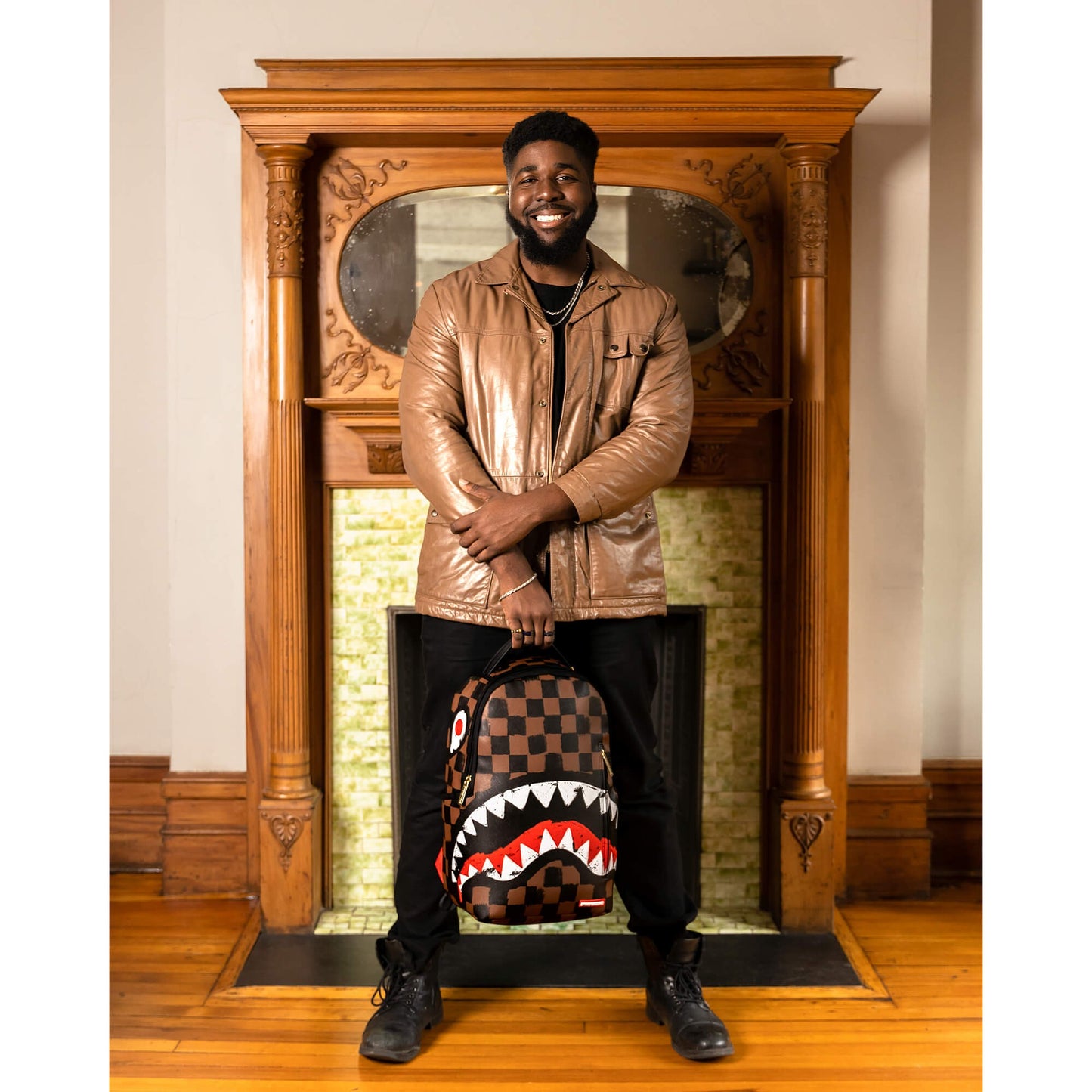 Sprayground Sharks In Paris Paint Dlxsv Backpack Brown