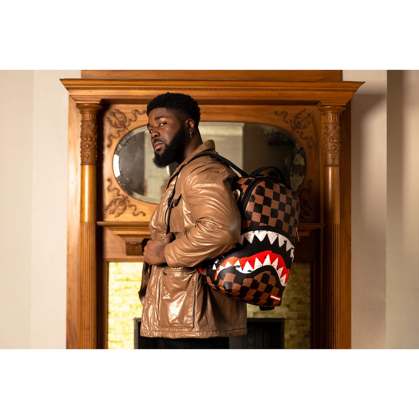 Sprayground Sharks In Paris Paint Dlxsv Backpack Brown