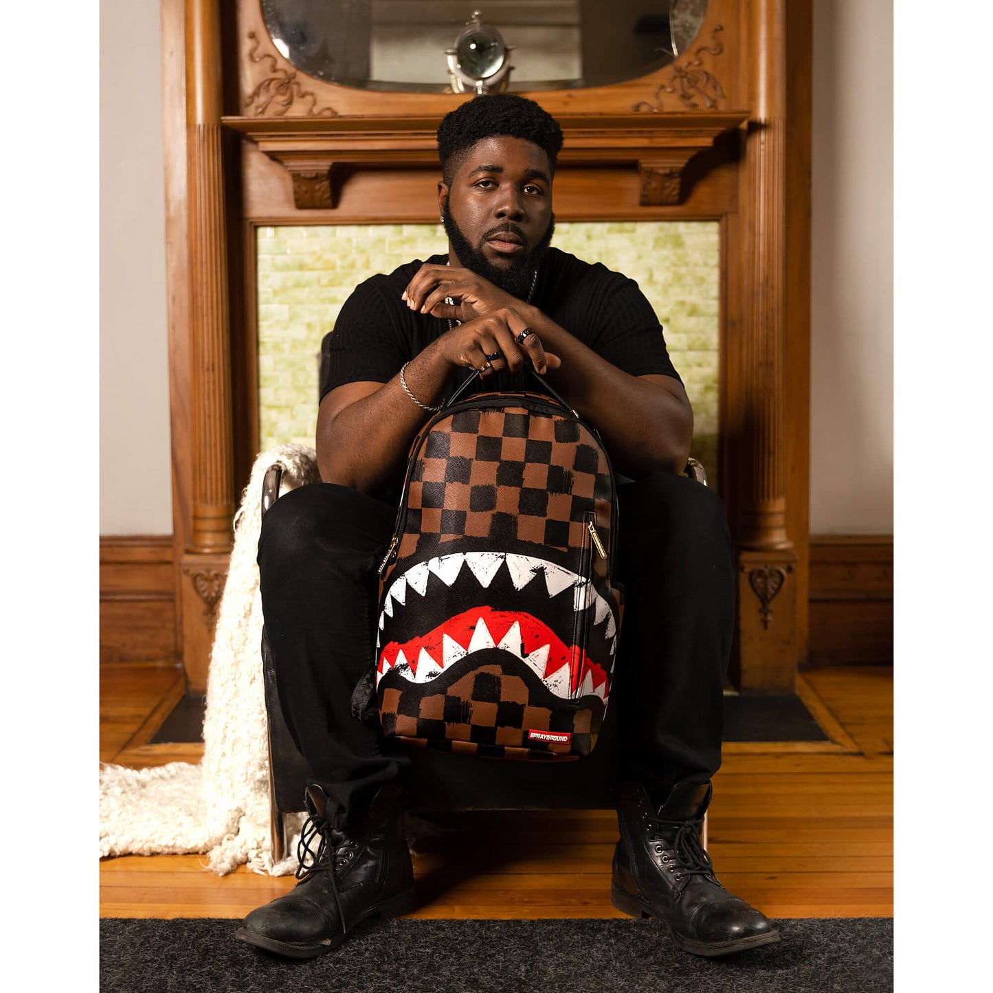 Sprayground Sharks In Paris Paint Dlxsv Backpack Brown