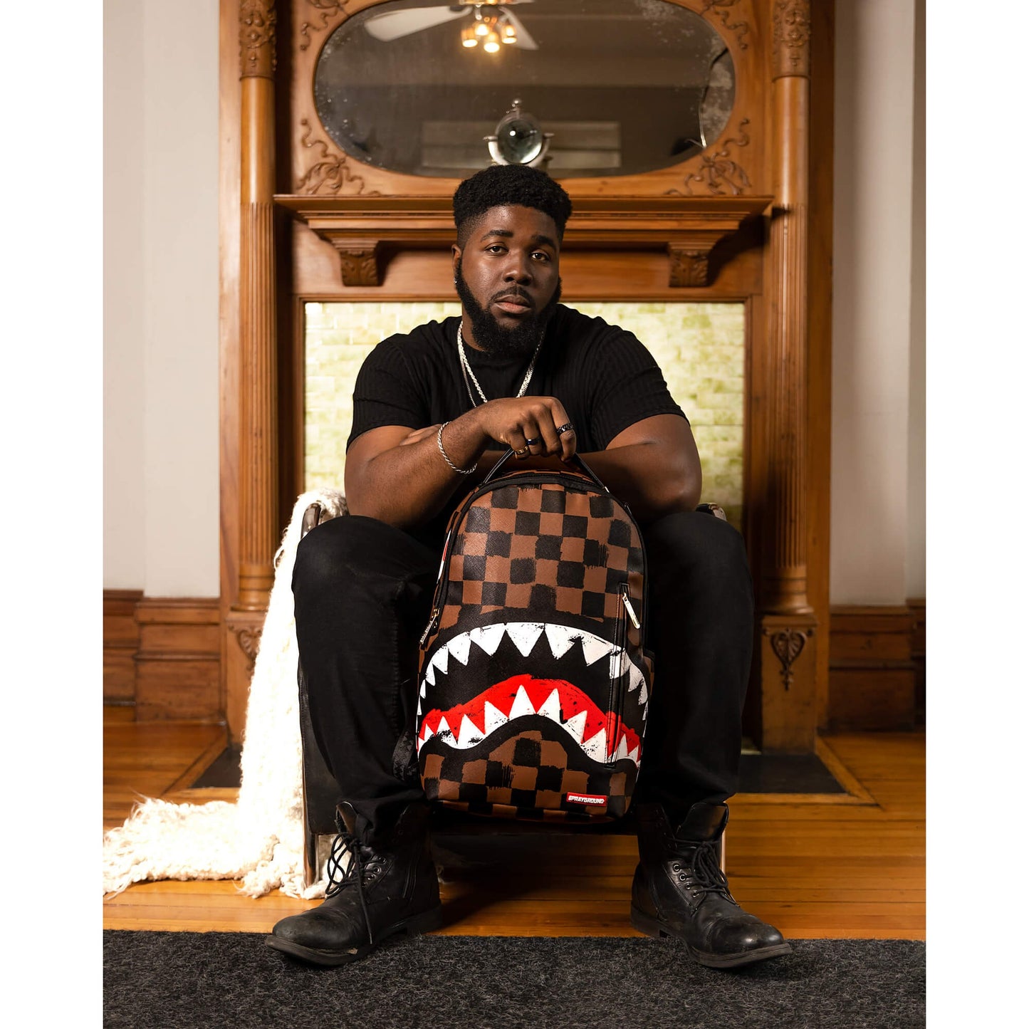 Sprayground Sharks In Paris Paint Dlxsv Backpack Brown