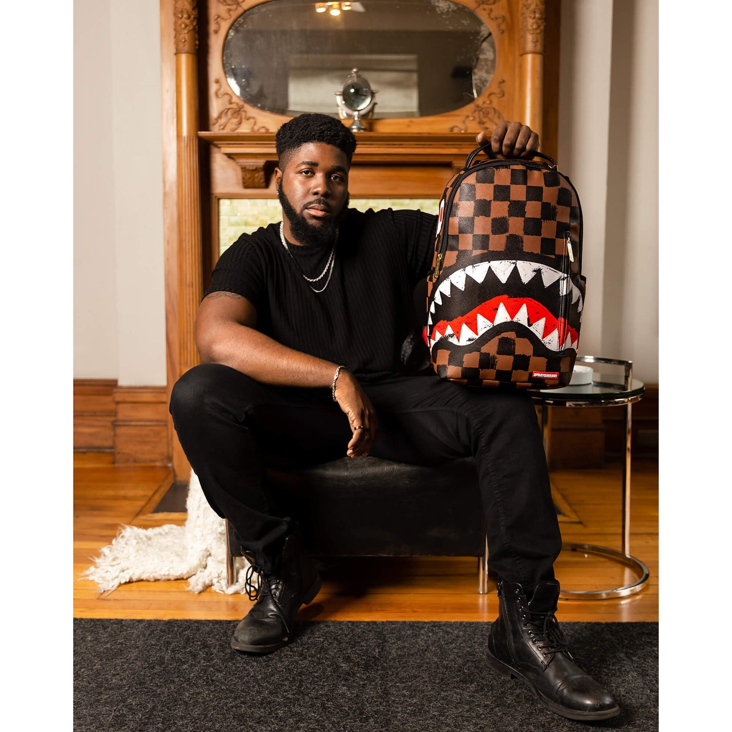 Sprayground Sharks In Paris Paint Dlxsv Backpack Brown