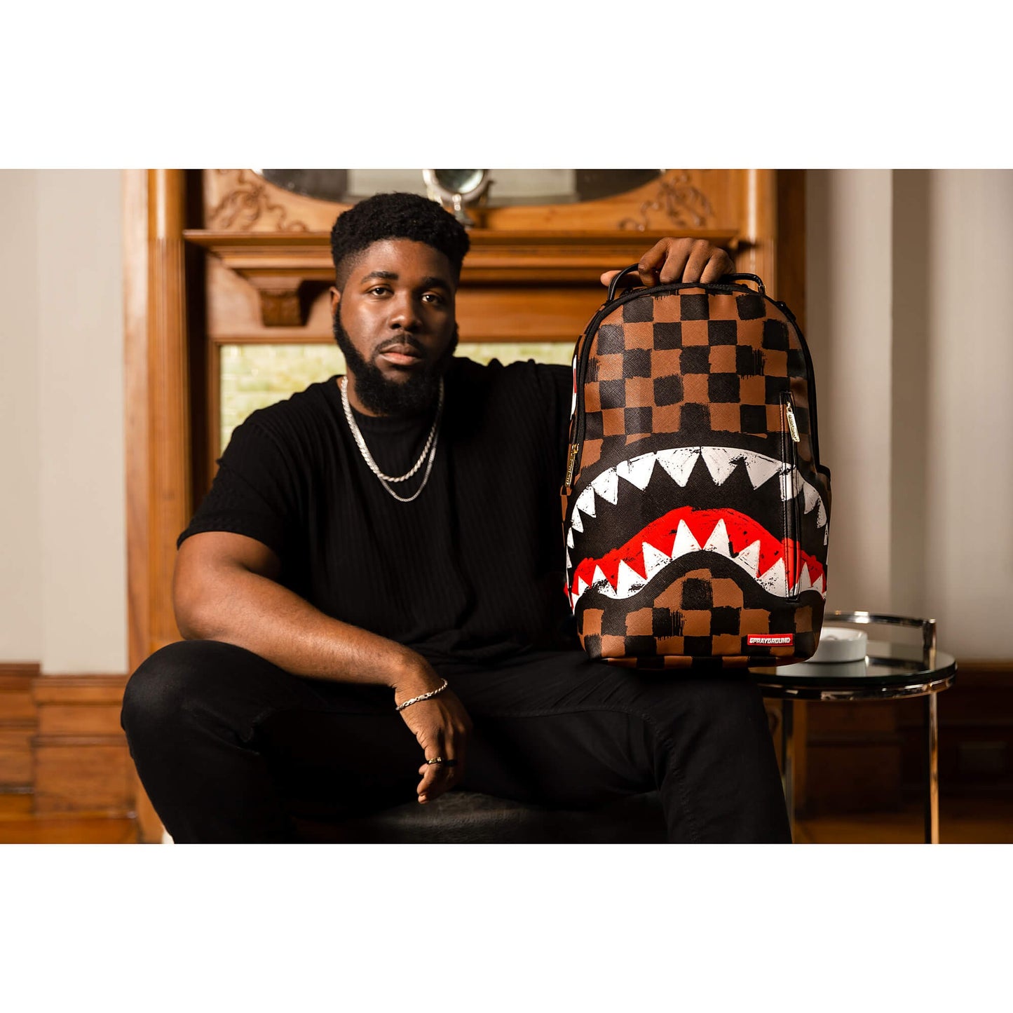 Sprayground Sharks In Paris Paint Dlxsv Backpack Brown