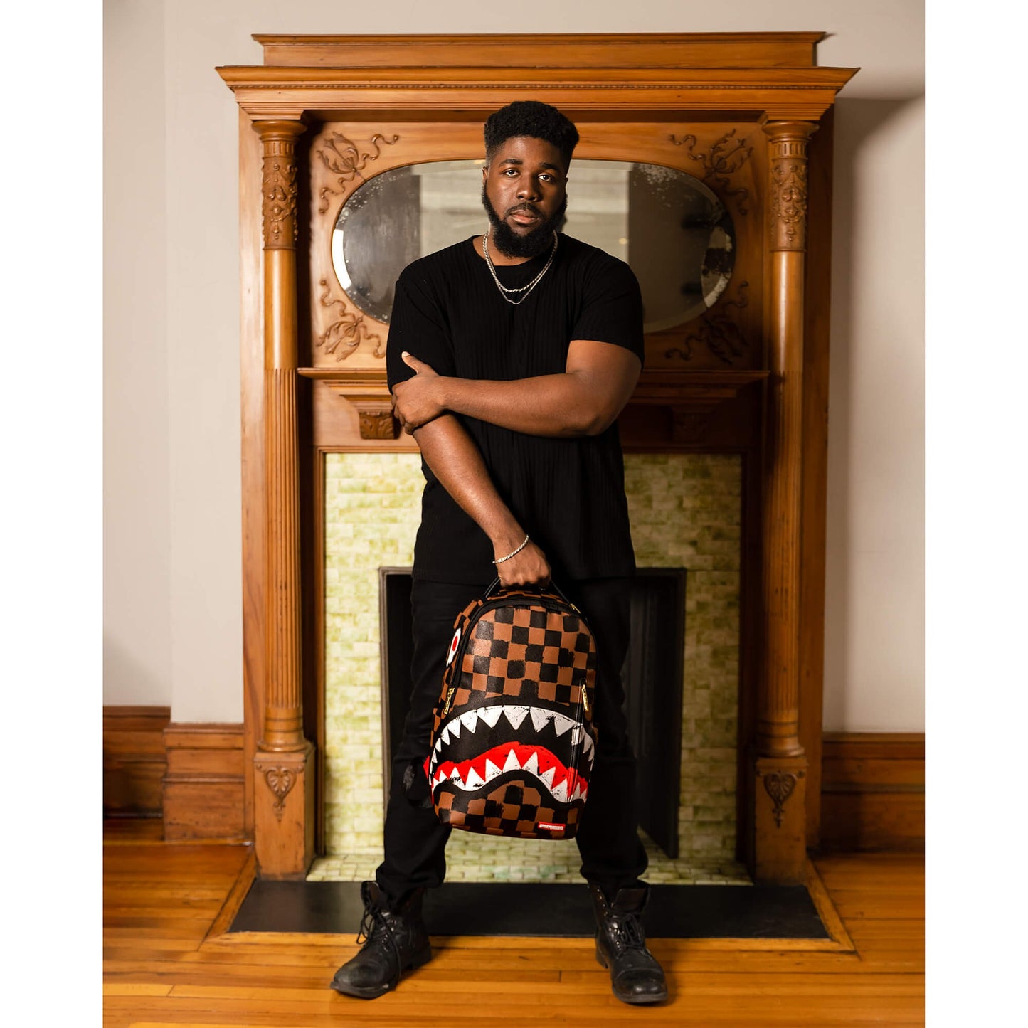 Sprayground Sharks In Paris Paint Dlxsv Backpack Brown