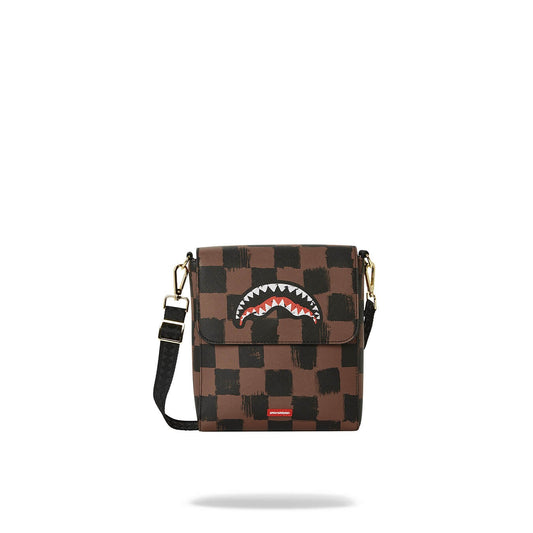 Sprayground Sharks In Paris Paint Messenger Sling Bag Brown