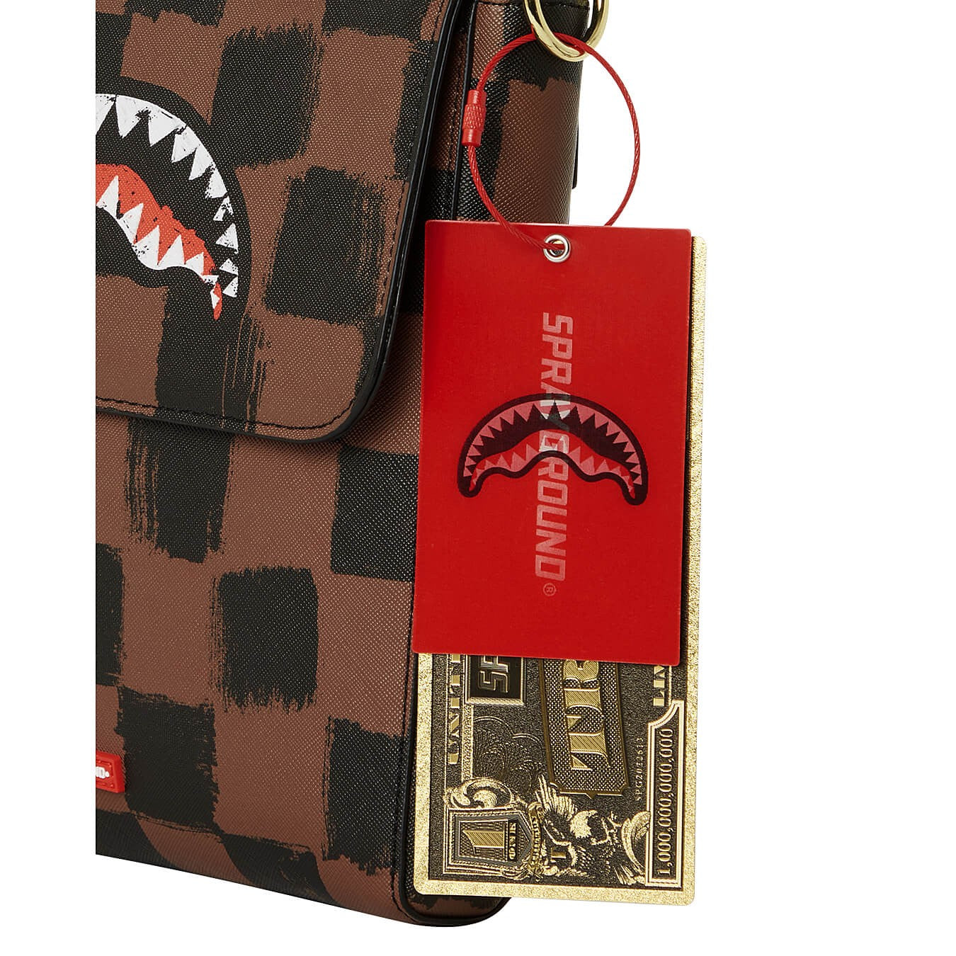Sprayground Sharks In Paris Paint Messenger Sling Bag Brown