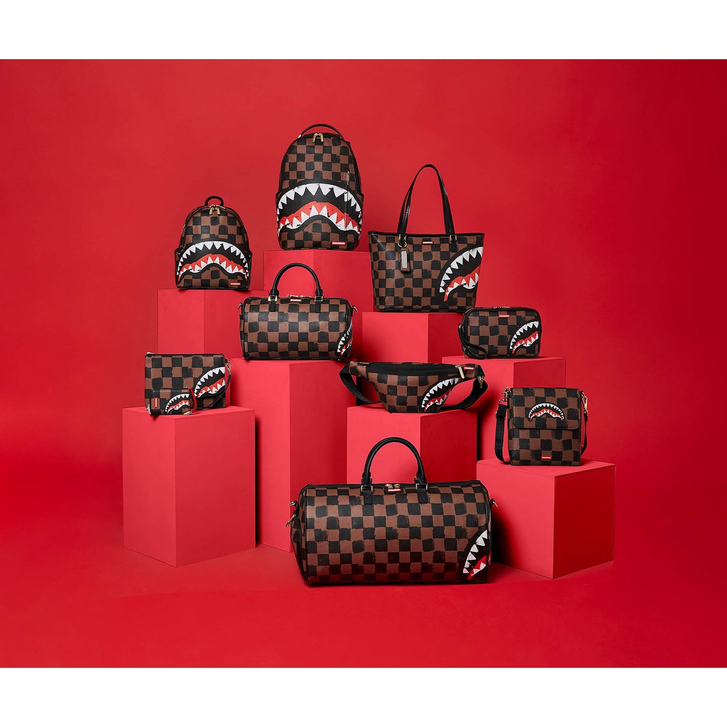 Sprayground Sharks In Paris Paint Messenger Sling Bag Brown