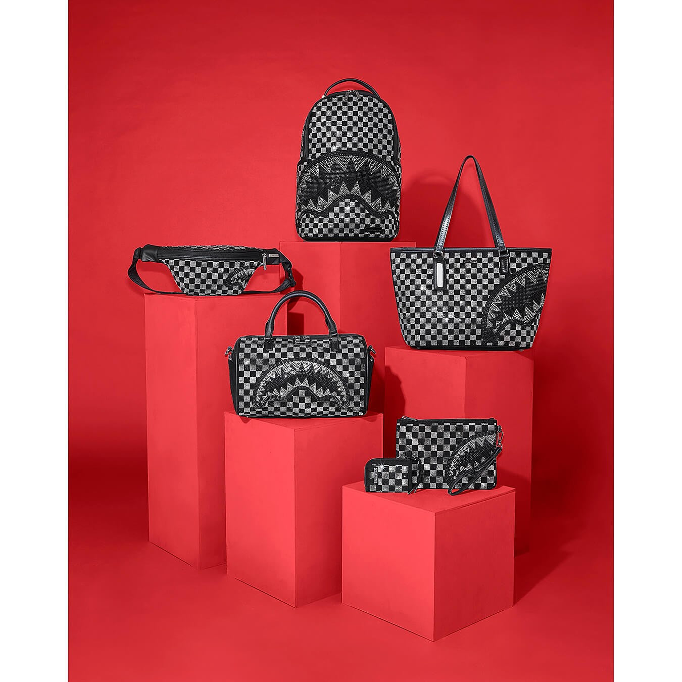 Sprayground Checkered Trinity Savvy Cross-Body Grey