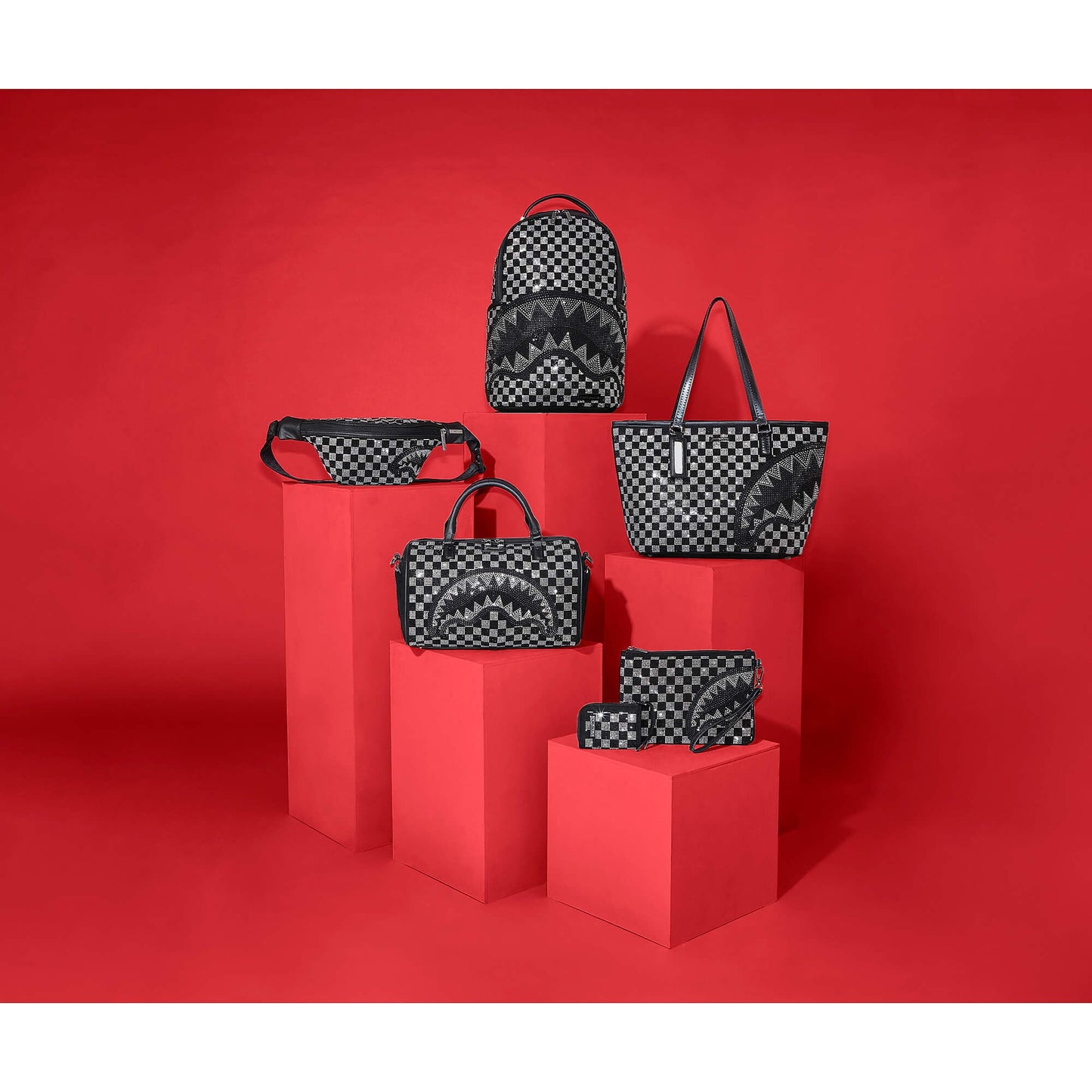 Sprayground Checkered Trinity Savvy Cross-Body Grey