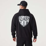 NEW ERA Brooklyn Nets NBA Infill Team Logo Black Pullover Hoodie Black