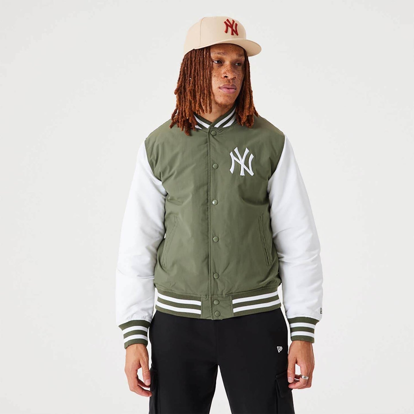 NEW ERA New York Yankees MLB Team Logo Medium Green Bomber Jacket Green