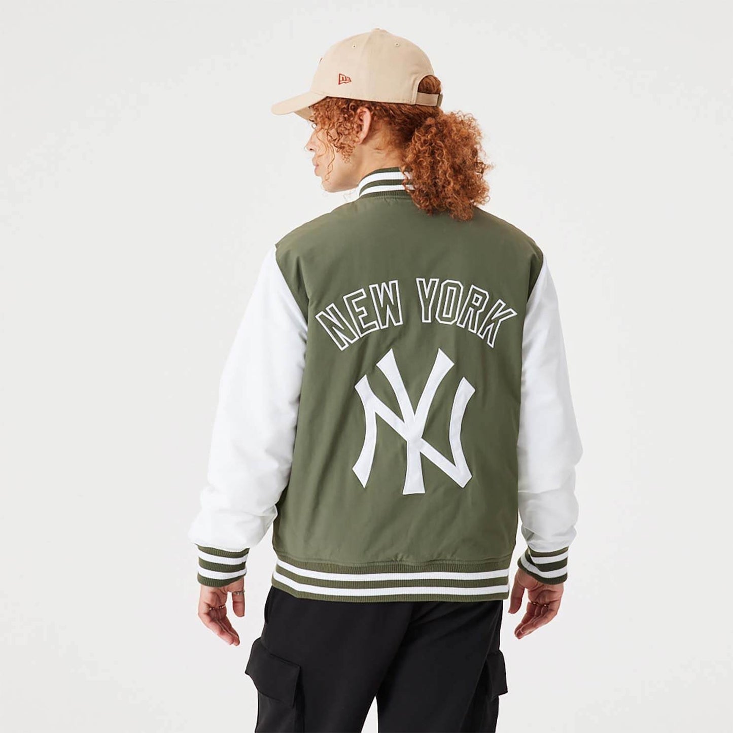 NEW ERA New York Yankees MLB Team Logo Medium Green Bomber Jacket Green